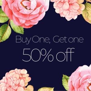 All items are Buy One Get One for 50% Off